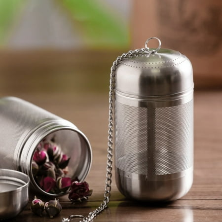 

Tuelaly Strong Sealing Tea Infuser with Chain Leak-proof Lid Smooth Surface Easy Cleaning Stainless Steel Teapot Fine Mesh Coffee Filter Teaware