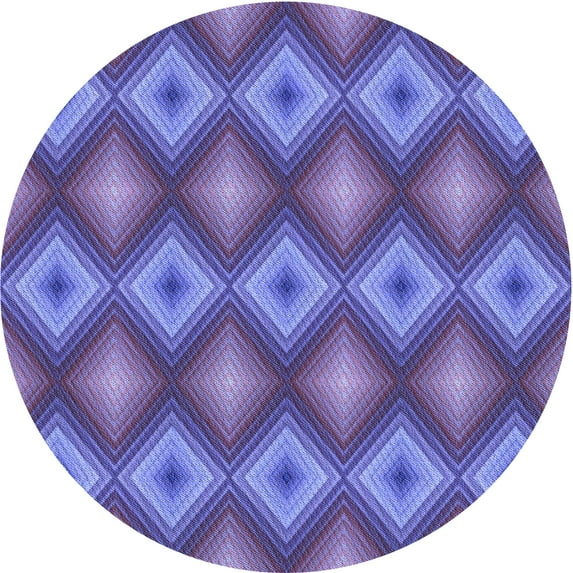 Ahgly Company Machine Washable Indoor Round Transitional Purple Amethyst Purple Area Rugs, 6' Round