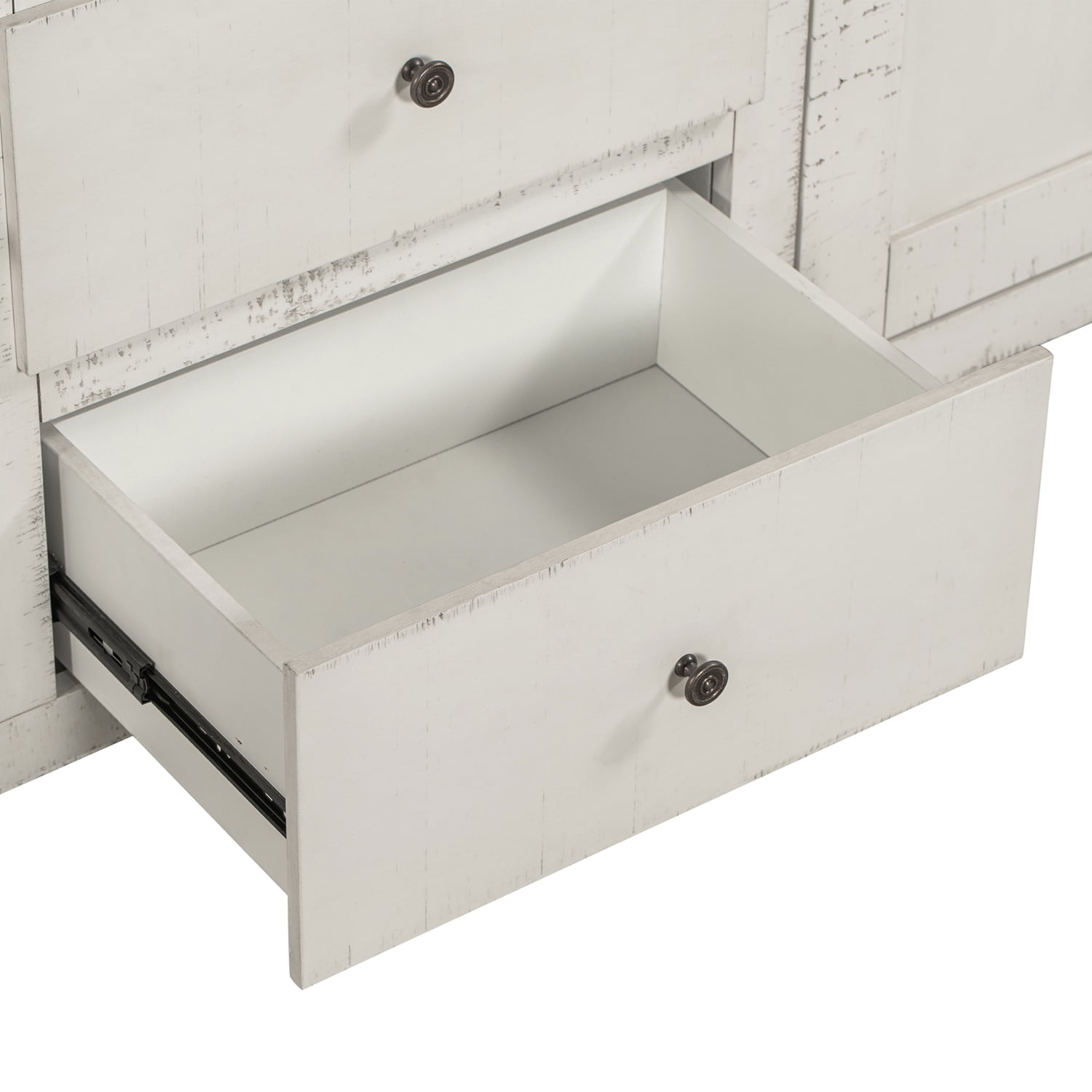 Kadyn Kitchen Storage Cabinet, Modern Solid Wood Buffet Cabinet with 2 Storage Cabinets and 3 Drawers, Wide Accent Cabinet for Living Room, Antique White Kadyn Kitchen Storage Cabinet, Modern Solid Wood Buffet Cabinet with 2 Storage Cabinets and 3 Drawers, Wide Accent Cabinet for Living Room, Antique White