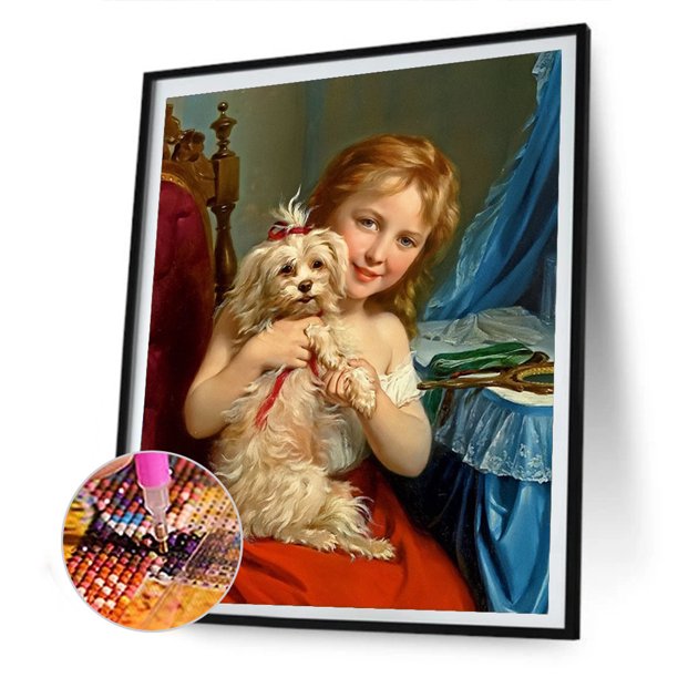 Cuadros Decorativos Pintura de diamante 5D DIY chica retro Taladro redondo completo Cuadro de diamantes de imitación DQrwqpou Nuevos Originales