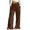 *Coffee, variant on Women's Cotton Linen Ruffle Hem Pants , Smocked Drawstring Trousers For Women , Ladies' Boho Wide Leg Trousers with Pockets, Light Blue , S-2XL