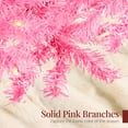thumbnail image 6 of Best Choice Products 6ft Pre-Lit Pink Christmas Tree, Artificial Holiday Decoration w/ 947 Branch Tips, 250 Lights, 6 of 9