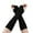 Black, variant on Womens Knitting Wool Half Finger Long Autumn Winter Warm Dew Sleeve Creased Handwear, E