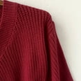 thumbnail image 5 of Women V Neck Shoulder Drop Long Sleeve Waistband Woolen Dress Women's Knitted Dress Autumn And Winter New Distressed Sweater Dress Women Sweater Dresses for Women Wrap plus Size Dresses Cute Dresses, 5 of 8