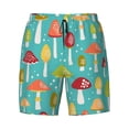thumbnail image 4 of Lsque Mens Swim Trunks Mushrooms Pattern - Bathing Suit Compression Liner - Beach Swim Shorts Swimwear - (S-3XL) - Stretch Quick Dry -Large, 4 of 9