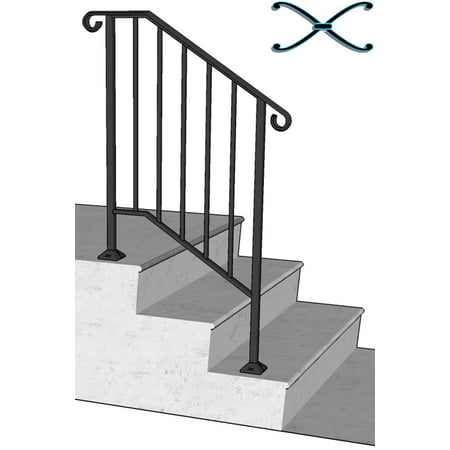 Iron X Handrail Picket #2 (No Fasteners) (Best Finish For Handrail)