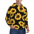 thumbnail image 2 of Kdxio Sunflower 6 Print Mens Casual Hooded Collar Drawstring Hoodies Pullover Sweatshirts Casual Long Sleeve Shirts-Medium, 2 of 7