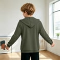 thumbnail image 6 of XAOFW Solid Color Zip Up Hoodies For Boys Zipper Long Sleeve Hooded Sweatshirt With Front Pockets Lightweight Outdoor Wear Pullover For Kids Versatile Tops 4-5 Years, 6 of 6