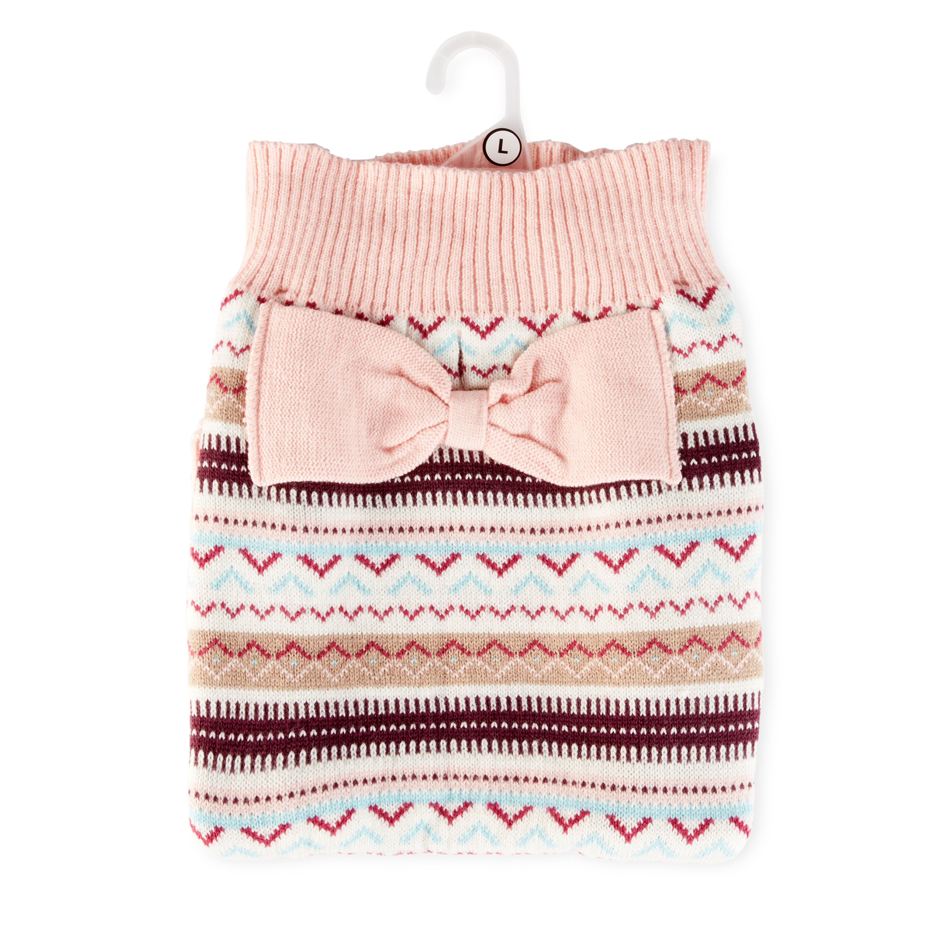 Vibrant Life, Dog Clothes, Fair Isle Pet Sweater, Pink, L