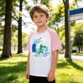 thumbnail image 2 of CONZONE Kids Toddler Boys Tee Shirts Cartoon Print Summer Crew Neck Short Sleeved Fashionable Tops Pink Size 4-5 Years, 2 of 4
