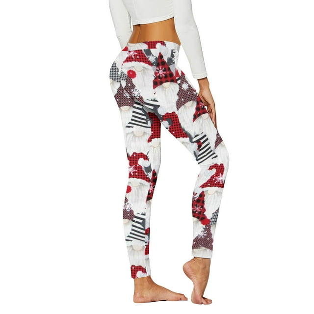 MKLEKYY Leggings deportivos para mujer, pantalones para mujer, moda navideña, cintura alta, estampado floral, yoga, correr, fitness diario