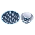 thumbnail image 3 of 3 Piece Set of Salad Tableware Fruit Snack Plate Bowl and Cup Set Salad TablewareDark Blue Dots, 3 of 14