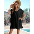 thumbnail image 2 of JYLFC Plus Size Swimwear Cover Up Dress for Women Chiffon Tassel Cover Ups, Black 3XL, 2 of 4
