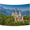 thumbnail image 3 of Coolnut The World Famous Neuschwanstein Castle Tapestry Living Room Bedroom Decoration Tapestry Wall blanket Curtain (80x60Inches) Home Decor Gifts, 3 of 7