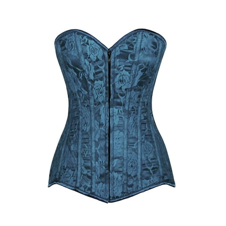 

Lavish Dark Teal Lace Overbust Corset w/Zipper