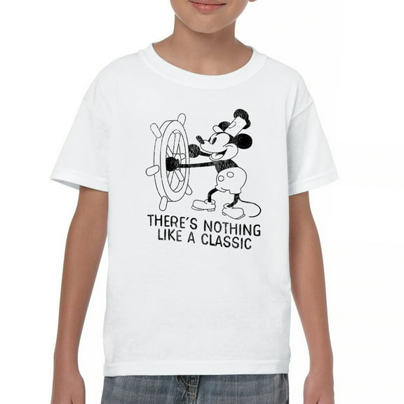 Steamboat Willie There is Nothing Like a Classic Youth T-shirt Vintage Cartoon Mouse Retro Steam Boat Timeless Kids