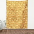 thumbnail image 3 of Autumn Fabric by the Yard, Fall Season Foliage Pattern with Warm Colored Background Leaf Silhouettes, Decorative Upholstery Fabric for Chairs & Home Accents, Marigold Orange White by Ambesonne, 3 of 4
