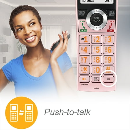 AT&T CL82229 2 Handset Cordless Expandable Answering System with Smart Call Block, Rose Gold