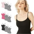 thumbnail image 3 of Rohuuque 3 Pcs Women's Camisole Tank Tops Modal Undershirt Seamless Wireless Spaghetti Strap Basic Camisoles Underwear Black A, 3 of 3