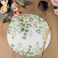 thumbnail image 3 of Spring Eucalyptus Leaves Round 15 Inch Placemats Set of 4, Green Summer Botanical HeatResistant Non Slip Place Mats for Dining Table, Wipeable Braided Kitchen Table Mats for Housewarming, 3 of 9