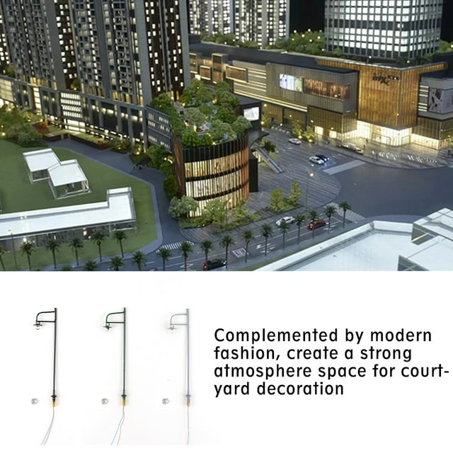 1:50/1:87 Single Head Model Lamps Yard Street Lamps with Railway Layout Street Soft Warm White Lamp Crafts Light Decor for Miniature Sand Table Type 12