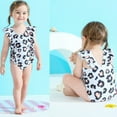 thumbnail image 6 of Jurebecia Girls Swimming Costume Leopard Printed Bikini One Piece Swimwear Cute Elegant Swimsuit Ruffled Sleeveless Toddler Baby Summer Pool Beach Holiday Water Sports Surfing 18-24Months 90 CM, 6 of 11