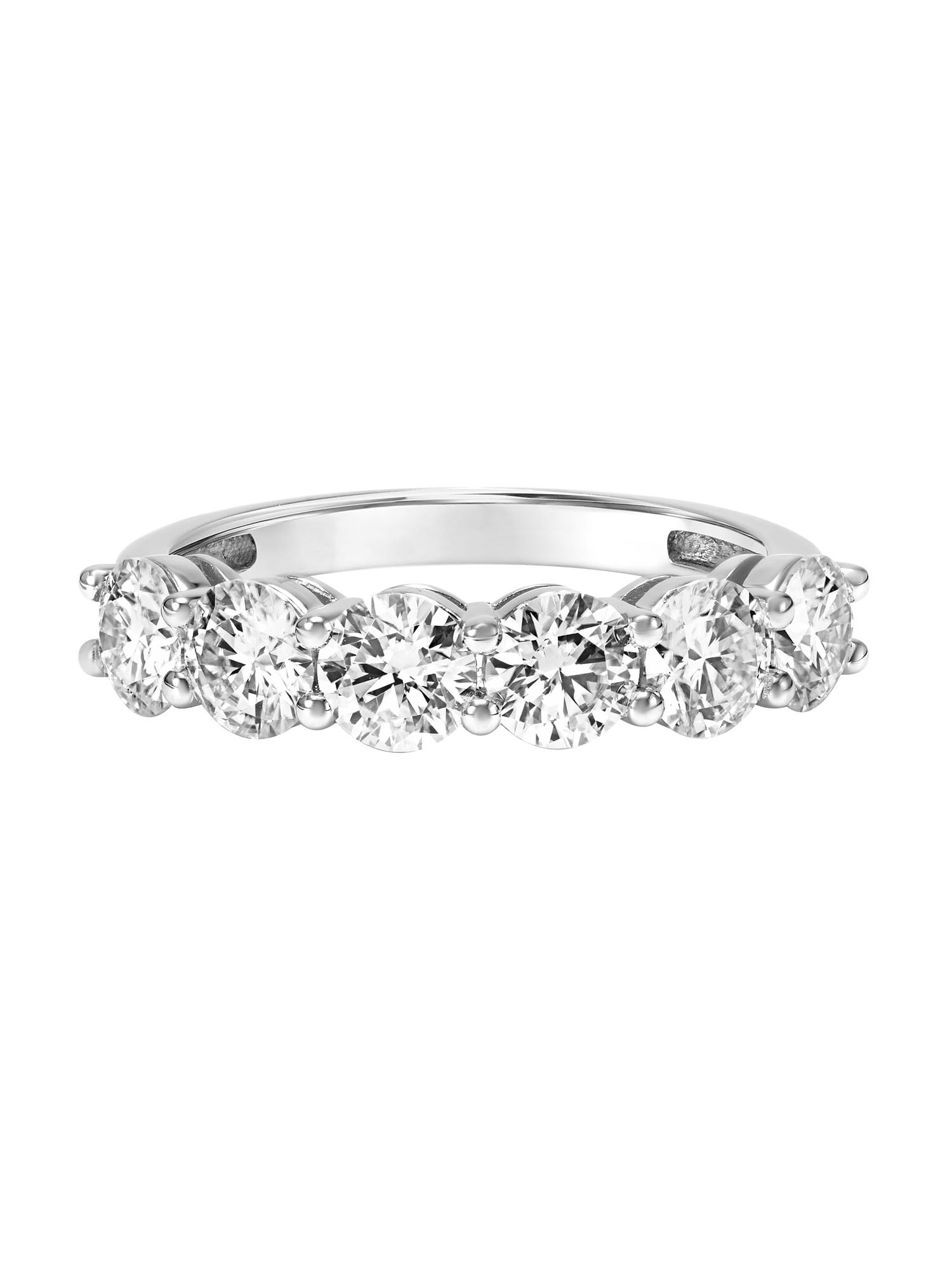 2 Carat DEW Round Moissanite 10k White Gold Semi-Eternity Band