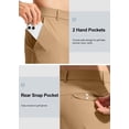 thumbnail image 4 of Pantalones de golf Pudolla, pantalones de vestir para hombre, elásticos, 33 W x 30 L, 4 of 7