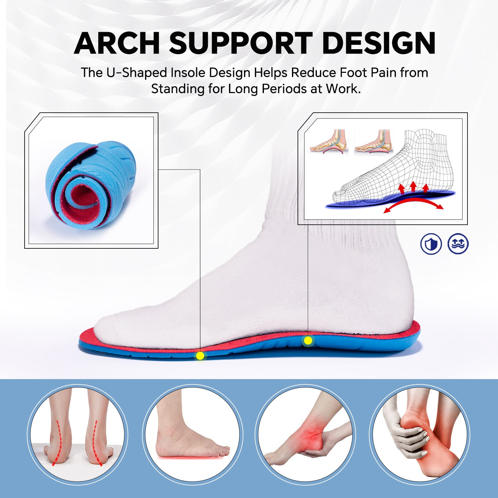 SPIEZ Women’s Non-Slip Work Shoes, Waterproof Oil-Resistant Lightweight Sneakers for Nurses Chef Kitchen Restaurant, with Arch Support, White Size 7.5