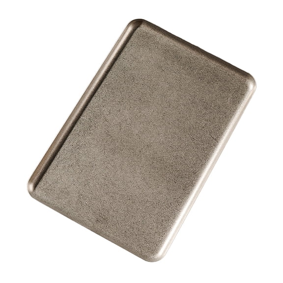 Jkung Vintage Square Food Plate Stainless Steel Platter for Steak Desserts Cake Serving Tray Dishwasher Safe Dinnerware for Home Restaurant Use