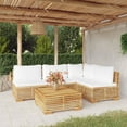 thumbnail image 1 of vidaXL 5 Piece Garden Lounge Set with Cushions Solid Teak Wood, 1 of 5