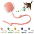 thumbnail image 1 of Jouet pour Chat, Jouet Interactif pour Chat avec Balle et Queue, Jouets Roulants Rechargeables par USB, Mouvement 360° pour Chats et Chatons d'Intérieur, Jouet de Poursuite Intelligent, Rose, 1 of 5