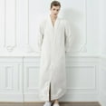 thumbnail image 5 of Deepwonder Long Zipper Bathrobe Flannel Fleery Ladies Robe Men Warm Pajamas Bathrobe XL, 5 of 6