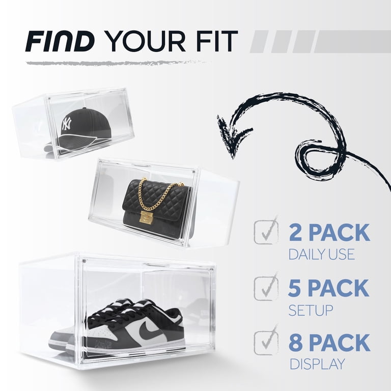 Kicks & Co Clear Shoe Storage Organizer & Shoe Rack Box, Stackable