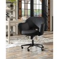 thumbnail image 2 of HFO Chaise de Bureau en Velours Synthétique Réglable en Hauteur Noire, 2 of 7