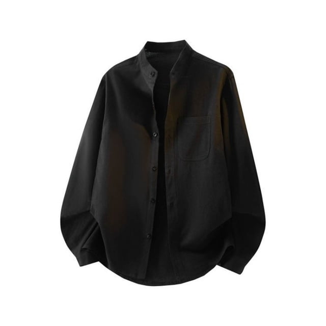 Ceisia Men's Oversize Gradient Stand-Collar Long-Sleeve Shirt Jacket for All-Season Casual Gift