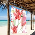 thumbnail image 2 of Dreamtimes Floral Botanical Flower Red Beach Towel Microfiber, 31"x 71" Large Quick Dry Travel Towel Beach Blanket for Women Men Travel Swim Camping Holiday, 2 of 3