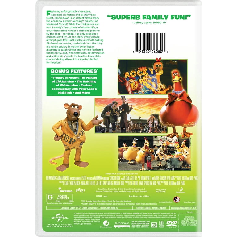 DreamWorks Animated, Chicken Run Digital Video Disc, New Artwork