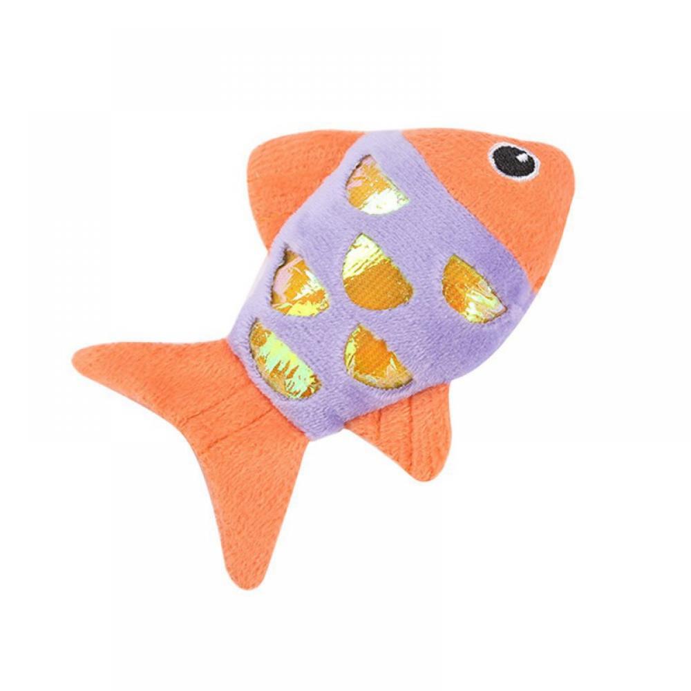 orange fish cat toy