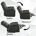 thumbnail image 2 of Bonzy Home Recliner Comfortable Arms and Back Faux Leather Reclining Chair Sofa for Living Room Bedroom, Black, 2 of 6