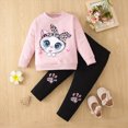 thumbnail image 4 of HFHAPW Kids Girl Fall Winter Outfit Infant Graphic Long Sleeve Sweatshirt and Leggings Pants 2Pcs Girl Clothes Set,2-3 Y, 4 of 4