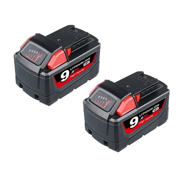 Persever 2 Pack | Replace for Milw 18 Volt Li-on Battery 9.0Ah, Compatible with M-18 Battery Charger and MWK 18V Cordless Power Tools (48-11-1850 48-11-1860)