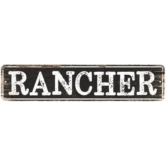 RANCHER Gift Chic Metal Sign Home Decor Cities 4x18 104180007083
