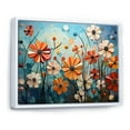 thumbnail image 2 of Designart "Cubist Collage Of Zinnias Blossoms II" Zinnias Floater Framed Wall Art Prints, 2 of 5