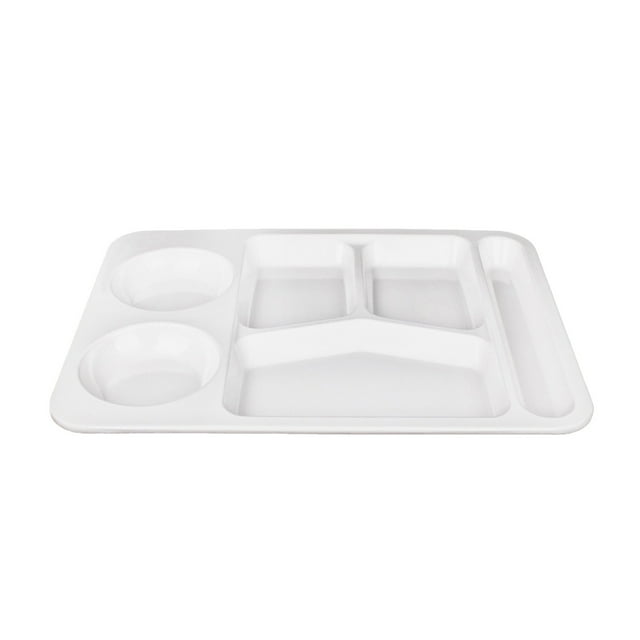 Plateaux de Restauration Rapide de Qualité Commerciale en Imitation Porcelaine Résistante à la Chaleur, Assiettes à Compartiments pour Cafétérias Scolaires et Institutionnelles