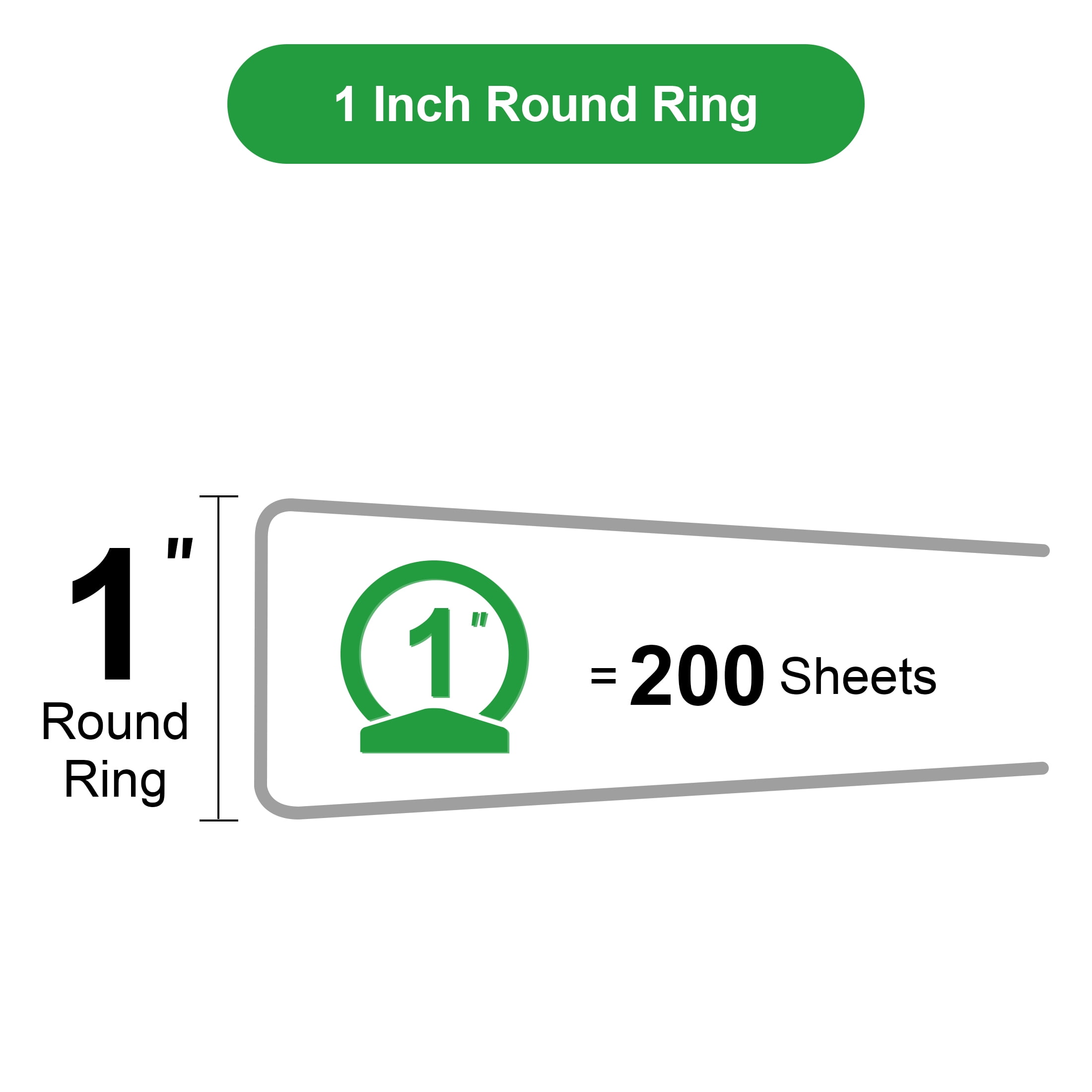 Comix 1 inch 3 Ring Binders, 1" Round Ring, 200 Sheet Capacity,School Supplies, 12 Pack White
