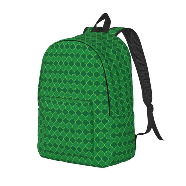Disketp Green St. Patrick’s day Mochila de Lona Estampada, Mochila Escolar de Viaje Ligera para Estudiantes y Portátil-Medium