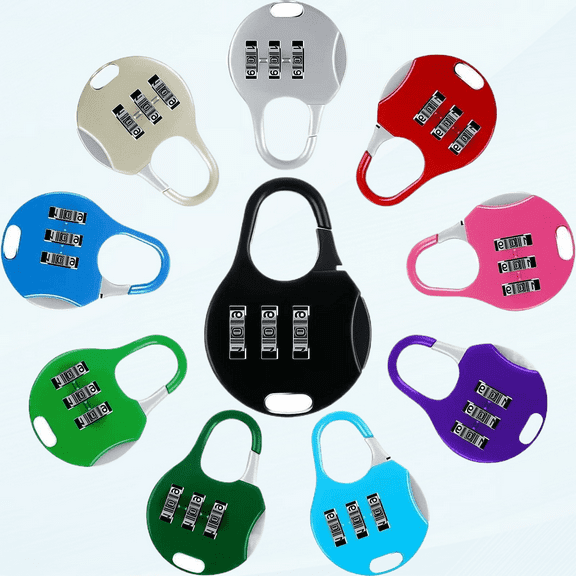 10 Pieces 3 Digit Combinations Padlock Safe Cipher Lock Mini Combination Lock Resettable Number Lock Small Colorful Code Locks for Lockers Suitcases Luggage Briefcases Computer Bags Drawers Cabinets