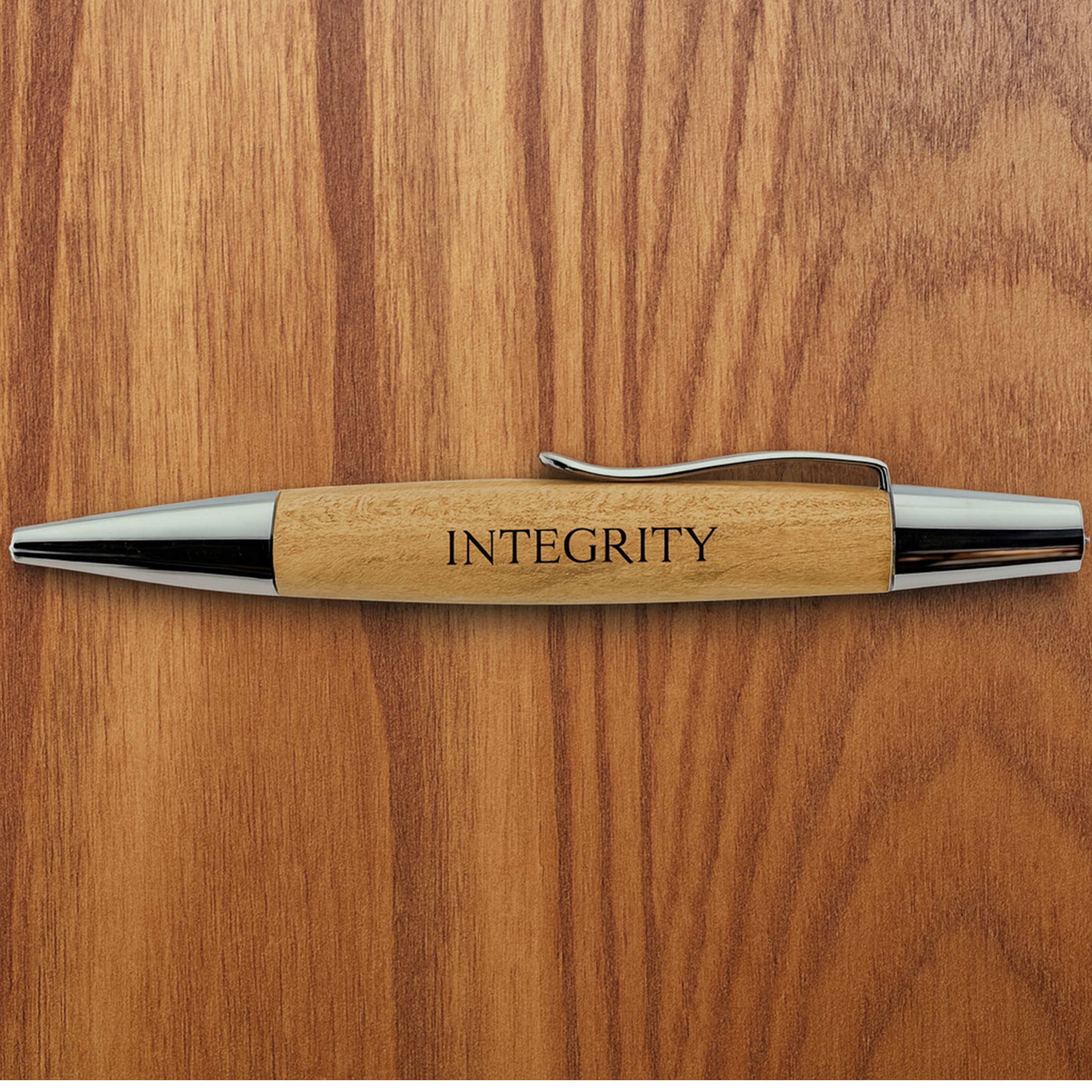 Set of 7 Engraved Wood Ballpoint Pens – Inspirational Gift Set with Affirmations: Loyalty, Integrity, Honor, Respect, Personal Courage, Selfless Service, Duty – Professional & Religious Office Gifts