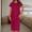 Dresses-688Hot Pink, variant on House Dress for Women Short Sleeve Round Neck Button Down Sleep Dress Satin Silk Feel Loose Lounge Dress Soft Nightgown Pajamas Homewear Daily